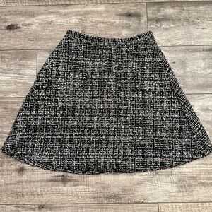 Chic Black and White Tweed Skirt